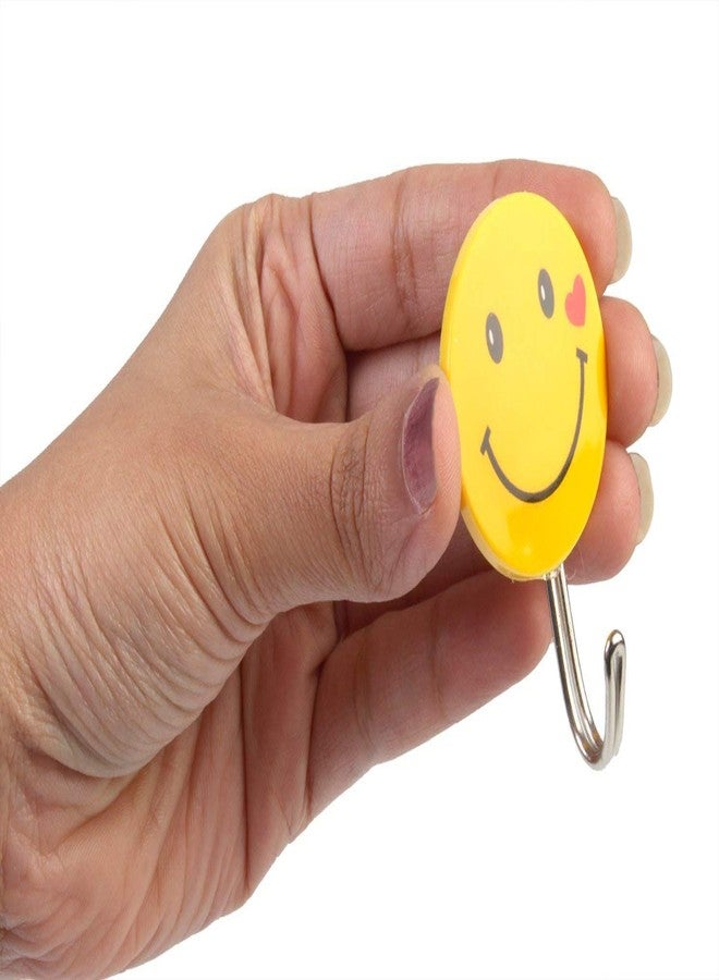 First Front Plastic Self Adhesive Smiley Wall Hooks, Load Capacity 2 kg Hooks (Set of 9 Pieces) - Image 3